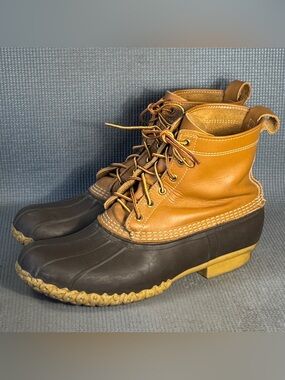 L.L. Bean Men's Bean Boots Duck Hunting Field Tan Brown Leather Size 13